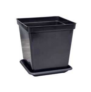Doniczka produkcyjna kwadratowa 15cm 2,5L S2.5 z podstawką