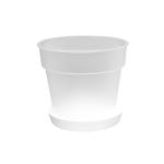 Doniczka Planti 12,5cm 0,9L przeźroczysta mleczna z białą podstawką