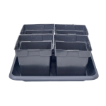 Rozsadnik HORTI 4 TUJE - doniczki produkcyjne kwadratowe 2L z podstawką