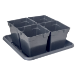 Rozsadnik HORTI 4 IGLAKI - doniczki produkcyjne kwadratowe P11 z podstawką