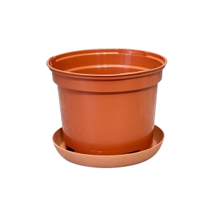 Doniczka produkcyjna plastikowa okrągła 10cm 0,4L terakota z podstawką