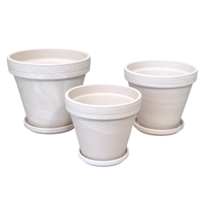 Doniczki gliniane Terakota GRANIT - zestaw 3 doniczek - 16cm, 18cm i 20cm