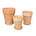 Doniczki gliniane Terakota PIASEK XL - zestaw 3 doniczek - 10cm 11cm i 14cm