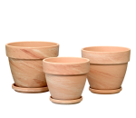 Doniczki gliniane LEVANTE HM PIASEK - zestaw 3 doniczek - 19cm, 21cm i 23cm
