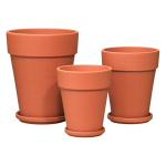 Doniczki gliniane Terakota XL - zestaw 3 doniczek - 14cm, 17cm i 21cm
