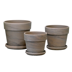 Doniczki gliniane CALIMA BAZALT - zestaw 3 doniczek - 14cm, 16cm i 19cm