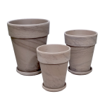 Doniczki gliniane Terakota BAZALT XL - zestaw 3 doniczek - 14cm 17cm i 21cm
