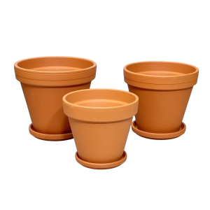 Doniczki gliniane Terakota NATUR - zestaw 3 doniczek - 12cm, 14cm i 16cm