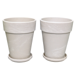 Doniczki gliniane Granit XL 17cm z podstawkami x 2szt. - jasna terakota