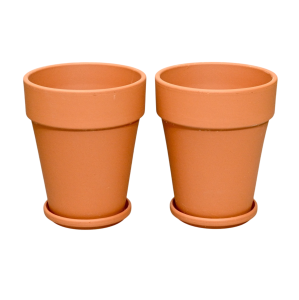 Doniczki gliniane ceglane Terakota Natur XL 11cm z podstawkami x 2szt.