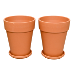 Doniczki gliniane ceglane Terakota Natur XL 17cm z podstawkami x 2szt.