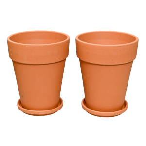 Doniczki gliniane ceglane Terakota Natur XL 17cm z podstawkami x 2szt.
