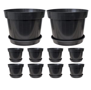 Doniczki do uprawy pomidorów 12L 30cm RS12 okrągłe z podstawkami x10szt.