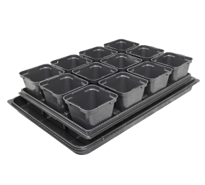 Rozsadnik HORTI 12 SADZONEK - doniczki produkcyjne + paleta uprawowa + taca