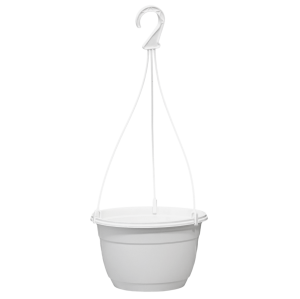 Doniczka wisząca 25cm 4,7L biała z uchwytem, na kwiaty zwisające, truskawki