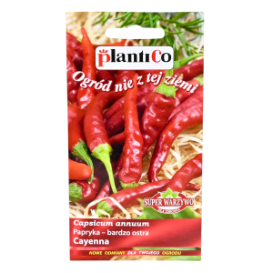 Papryka CAYENNA - ostra czerwona długa typu chilli - nasiona Plantico 0,4g