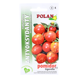 Pomidor TIGERELLA - żółto-pomarańczowy samokończący - nasiona Polan 0,2g