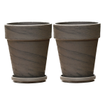 Doniczki ceramiczne gliniane Terakota BAZALT XL 11cm z podstawkami x 2szt.