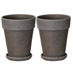 Doniczki ceramiczne gliniane Terakota BAZALT XL 17cm z podstawkami x 2szt.