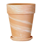 Doniczka wysoka ceramiczna gliniana PIASEK XL 26cm Z PODSTAWKĄ mrozoodporna