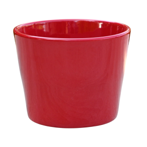 Osłonka ceramiczna PRYMULA 12cm CZERWONA - doniczka ozdobna na kwiaty