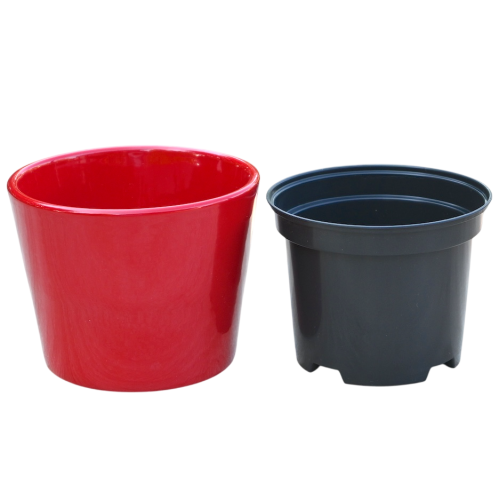 Doniczka Prymula 12cm czerwona z wkładem - 1.png
