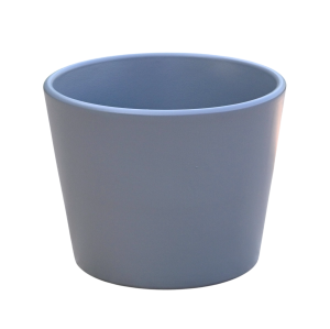 Osłonka ceramiczna PRYMULA 12cm SZARA - doniczka ozdobna na kwiaty