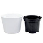 Doniczka ceramiczna PRYMULA 12cm BIAŁA - osłonka z wkładem drenażowym
