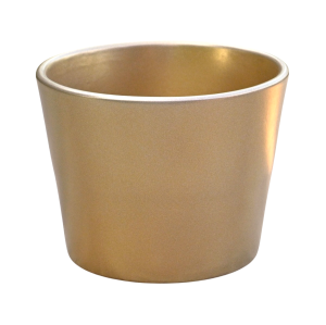 Osłonka ceramiczna PRYMULA 12cm ZŁOTA PERŁOWA - doniczka ozdobna na kwiaty