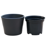Doniczka ceramiczna PRYMULA 12cm ANTRACYT MAT - osłonka z wkładem