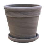 Donica ceramiczna gliniana terakotowa PASSAT BAZALT 24cm z podstawką