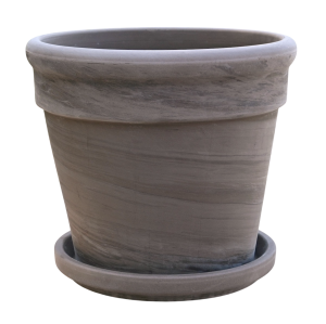 Donica ceramiczna gliniana terakotowa PASSAT BAZALT 24cm z podstawką