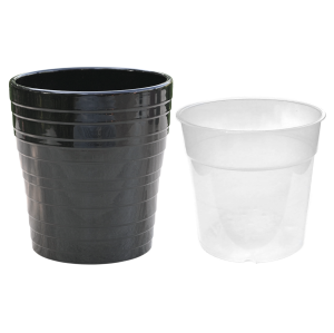 Doniczka ceramiczna do storczyka RINGS 13cm CZARNA - osłonka z wkładem