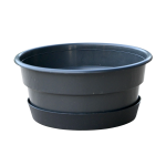 Doniczka na wrzosy i chryzantemy - Misa 18cm 1,8L antracytowa z podstawką