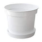Doniczka produkcyjna biała 7,5L 26cm RS7.5R z podstawką - do uprawy latem