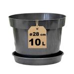 Doniczka produkcyjna z podstawką 10L 28cm RS10 do choinki iglaków hortensji