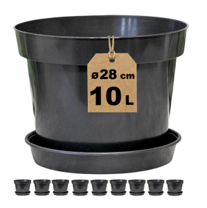 Doniczki 10L 28cm OK RS10 z podstawkami x10szt. - na pomidory ogórki iglaki