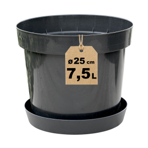 Doniczka 7,5L 25cm RS7.5 okrągła z podstawką - na pomidory ogórki paprykę