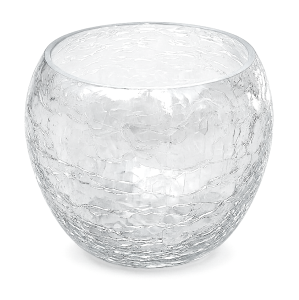 Osłonka szklana KULA KRAKLA 17cm popękane szkło - doniczka do storczyka