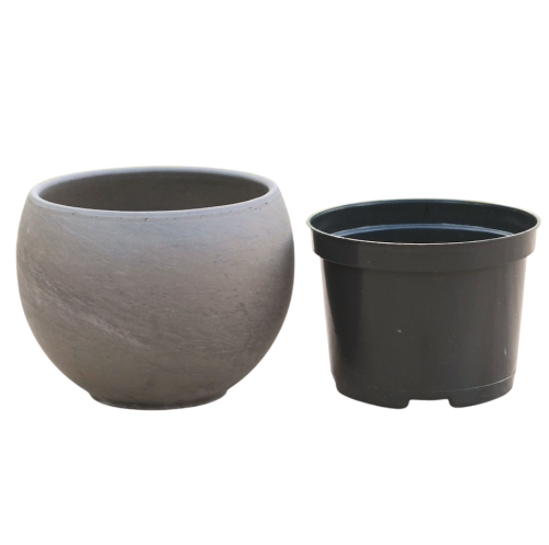 Doniczka Kula Bazalt 12cm z wkładem RS0.4 - 1.png