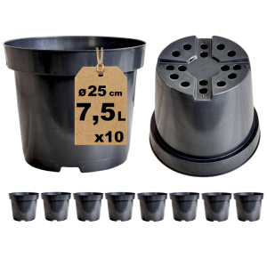 Doniczki produkcyjne 7,5L 25cm okrągłe x 10szt. na choinki pomidory krzewy