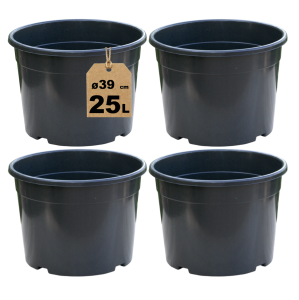 Duże doniczki plastikowe na pomidory 39cm 25L okrągłe DonKwiat RS25R 4szt.