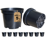 Doniczki produkcyjne 5L 23cm RS5R z rantem x 10 - solidne donice uprawowe