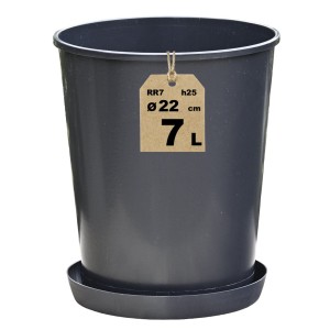 Doniczka produkcyjna 7L 22cm OKRĄGŁA WYSOKA Z PODSTAWKĄ do róż palm krzewów