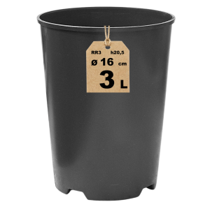 Doniczka produkcyjna wysoka DonKwiat RR3 3L 16cm OK do palm róż powojników