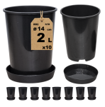 Doniczki produkcyjne wysokie DonKwiat RR2 14cm okrągłe z podstawkami 10szt.