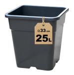 Doniczka kwadratowa 25L 33cm HS25 - duża mocna mrozoodporna donica z rantem