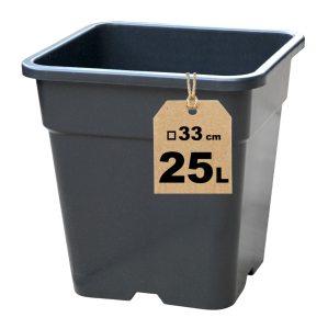 Doniczka kwadratowa 25L 33cm HS25 - duża mocna mrozoodporna donica z rantem
