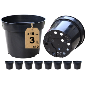 Doniczki produkcyjne 3L 19cm RS3 x 10szt. - na iglaki krzewy byliny kwiaty
