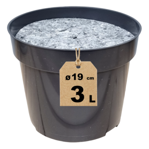 Doniczka produkcyjna okrągła 3L 19cm z osłoną filcową ściółkującą